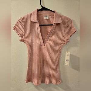 No Boundaries Johnny Collar Polo 2 Pack White and Pink NWT Size Small
